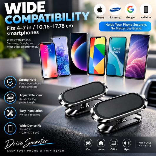 Universal Magnetic Phone & Tablet Mount for Cars (2-3 Pack)
